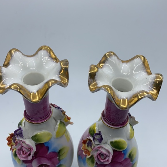 VTG Bone China Bud Vases Set - Picture 2 of 4